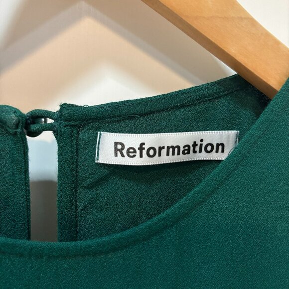 Reformation green Gavin open back cap sleeve midi dress size 4 - Picture 1 of 4